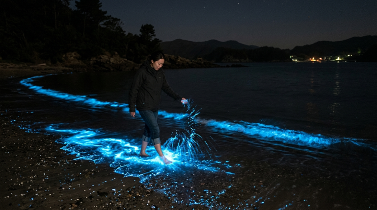 Ocean Weeps Blue: Chasing the Blue Tears of Double Moon Bay